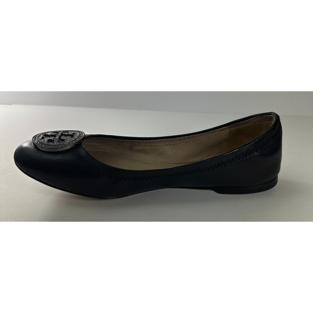 Tory Burch Liana Rhinestone Jewel Embellished Ballet Flats Black Leather Sz 6.5 - Picture 13 of 16